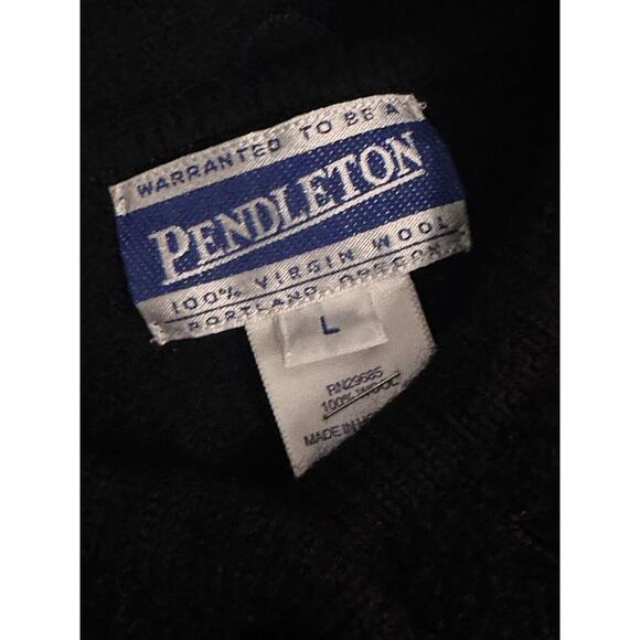 Vintage‎ Pendleton|Wool Cardigan|Button Up|Black|SZ L - Picture 9 of 9
